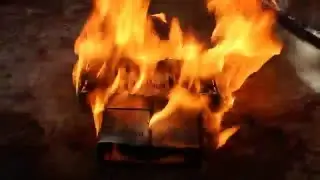 Burning 5 Empty Cigarette Boxes with Gasoline