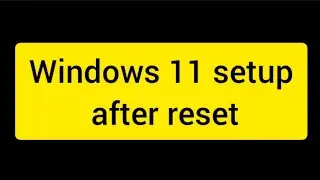 Windows 11 setup after reset