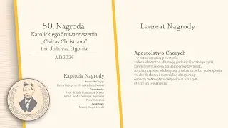 50. Nagroda im. J. Ligonia dla Apostolstwa Chorych
