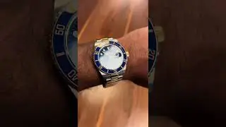 Would you prefer your blue dial Submariner in Two-Tone (shown here) or the full Yellow Gold version?