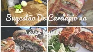 Meu almoço | Sugestão de cardápio | Hambúrguer recheado na air fryer!