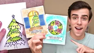 Card Making Process - Stenciled Christmas Cards!