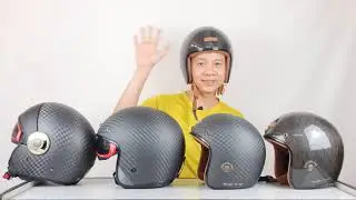 So Sánh Trọng Lượng Nón 3/4 Carbon Siêu Nhẹ Chỉ 670gr Bulldog Medusa Rubik 3D và LS2 OF597 OF601