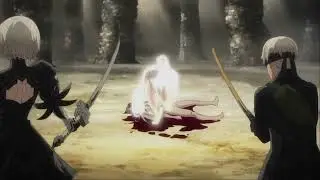 2B and 9S vs Adam I NieRAutomata anime