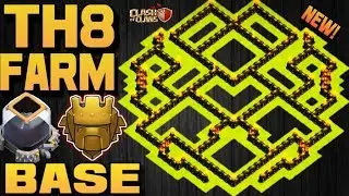 NEW TOWN HALL 8 FARMING/TROPHY BASE 2018! TH8 HYBRID DARK BASE WITH REPLAYS!! -CLASH OF CLANS(COC)