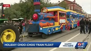 Holiday Choo-Choo train float rides down the parade route