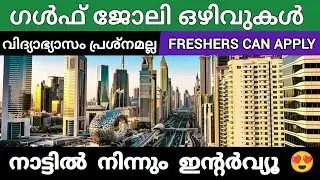 ഗൾഫ് ജോലി ഒഴിവുകൾ 🤩 ഇൻ്റർവ്യൂ കേരളത്തിൽ | Fresher gulf jobs | Gulf Dubai  job interviews in kerala