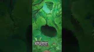Painting Ghibli Inspired Backgrounds #animation #studioghibli #backgroundart