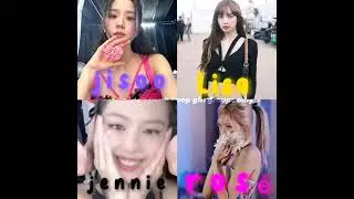 blackpink doing #jisooflower challenge #lisa #ros&eacute; #jennie #jisoo #blackpink #flowerchallenge