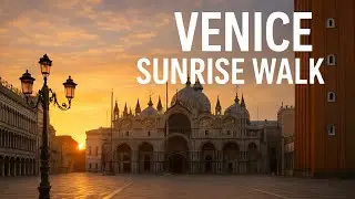 Venice Sunrise Ambient Walk. Peaceful FPV Tour of Piazza San Marco & Surroundings |4K|