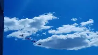 Вертолёты над Бутово с репитиции парада Победы 04.05.2017