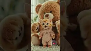 This kitten loves teddy hugs #cute #kitten #funnyshorts #cute