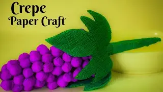 #crepepapercraft Easy Crepe Paper Craft/Grape craft/Fruit Craft