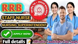 RRB staff nurse vacancy 2024 | Final update🔔 | Apply online 🔛| RRB nursing from fill up online 2024|