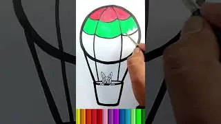 Air balloon | Learn How to Draw and Coloring Air balloon | Painting, Drawing, Coloring Tips for Kids