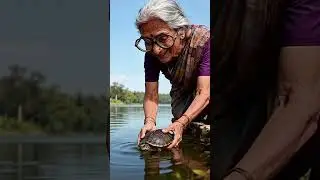 Grandmother saved a turtle&hellip; and God blessed her with GOLD!#india#gooddeeds#blessing#turtle#shorts