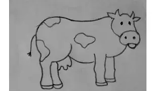 Learn to draw Cow - Easy drawing for kids