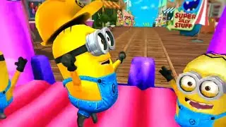 WORKER MINION JUMP ON THE TRAMPOLINE \ MINION RUSH / ** 4K **
