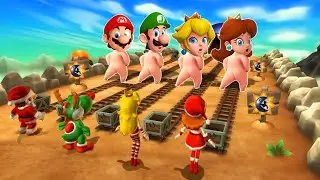 Mario Party [9 +10] All Boss Battles Minigames - Mario VS Yoshi VS Peach VS Daisy (Master CPU)