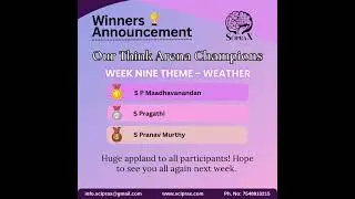Week 09 ThinkArena Winner Announcement 🎊🎉🥳 #sciprax #science #thinkarena