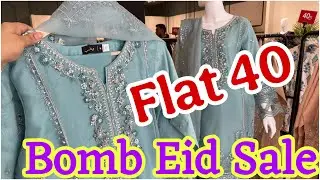 Flat 40 Bomb Eid Sale Luxury Lawn Bin tayyab