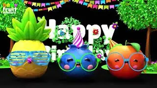 HAPPY BIRTHDAY SONG by Baby Fruit Dancing 🥳🎉🎁🍬🎂 Sensory Video