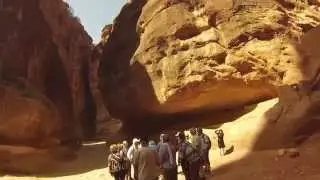 Walking through the Siq to the Treasury