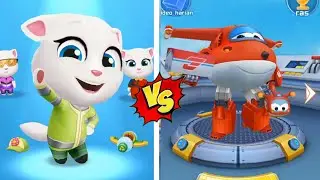 Игра Tom Gold Run против Super Wings Jett Run | Эко Анджела против Джета. Геймплей #superwings #t...