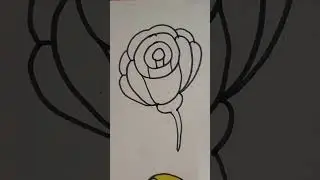 How to draw a beautiful rose flower drawing✍️ easy rose flower drawing