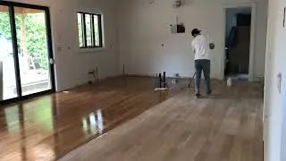 Applying waterbase finish using t bar 