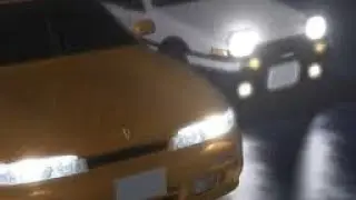 Initial D- AE86 VS S14 Rain battle drift match