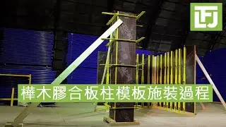 樺木膠合板柱模板施裝過程