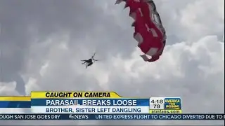 Caught on camera: Parasail breaks loose, leaves kids dangling