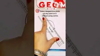 Tangent construction without centre 🎯📐 #geometryshorts #mathstrick #examready #viralshorts