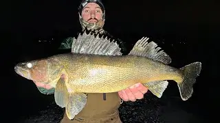 CRAZY Night Bite SOLO ICE FISHING for WALLEYE and CRAPPIE!