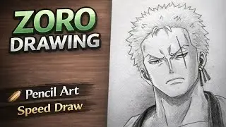 How to Draw Roronoa Zoro (One Piece) Step by Step | Pencil Art 
