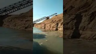 The sand bucket chain dredger can working in river, pool, and small water body