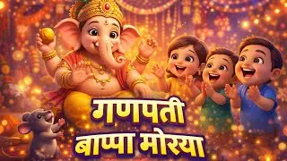 Ganpati bappa Morya | गणपती बाप्पा मोरया |3D animation | Marathi balgeet | Kids song | Marathi song