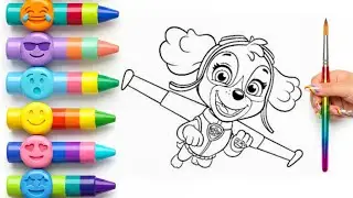 Paw Patrol Drawing Step by Step | Coloring Pages for Kids 🖍️🐾