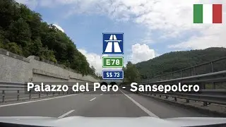 Driving in Italy: Strada Statale SS73 E78 from Palazzo del Pero to Sansepolcro