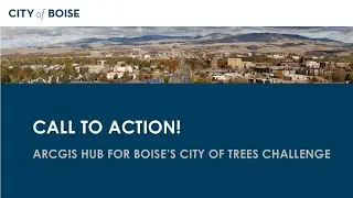 Call to Action! ArcGIS Hub for Boise's City of Trees Challenge