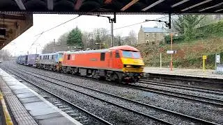 Intermodal Freight Move DB Cargo 90028+90024 4M25 Lancaster 24/12/2021