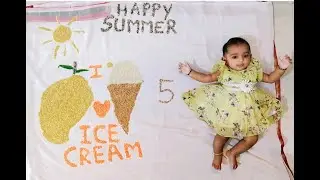 Mango Theme Baby Photoshoot ideas At Home  5 Month Baby Photoshoot Summer Theme Baby Photoshoot