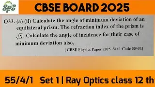 Calculate the angle of minimum deviation of an equilateral prism . The refraction index of the prism