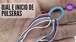 👉 Inicio pulseras de hilo (OJAL) con hilo de BORDAR o de MADEJA. Thread bracelets to embroider.