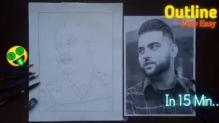 How to Draw a Face | Karan Aujla Portrait Easy Way To Draw 🤑🤑