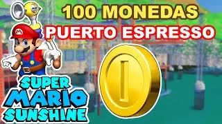 Consigue AS&Iacute; las 100 MONEDAS de PUERTO ESPRESSO 🟡 Super Mario Sunshine ☀️ sol secreto en fase bonus