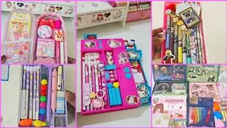 ASMR Filling jumbo mechanical pencil box with cute stationery 💜 💖 lot of new stationery items ✨️ 💕 