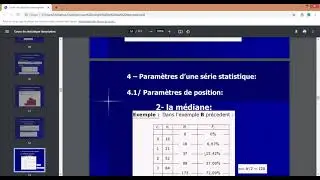 les param&egrave;tres d'une s&eacute;rie statistique
