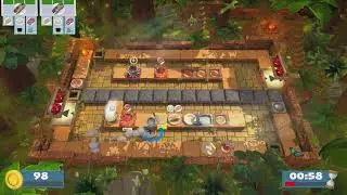Overcooked! All You Can Eat Wrack Physics, but one of the chefs got disintegrated